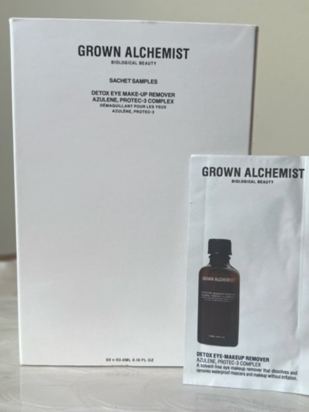 Grown Alchemist Sachet Samples Detox Eye Make-Up Remover 50x.10 fl oz
